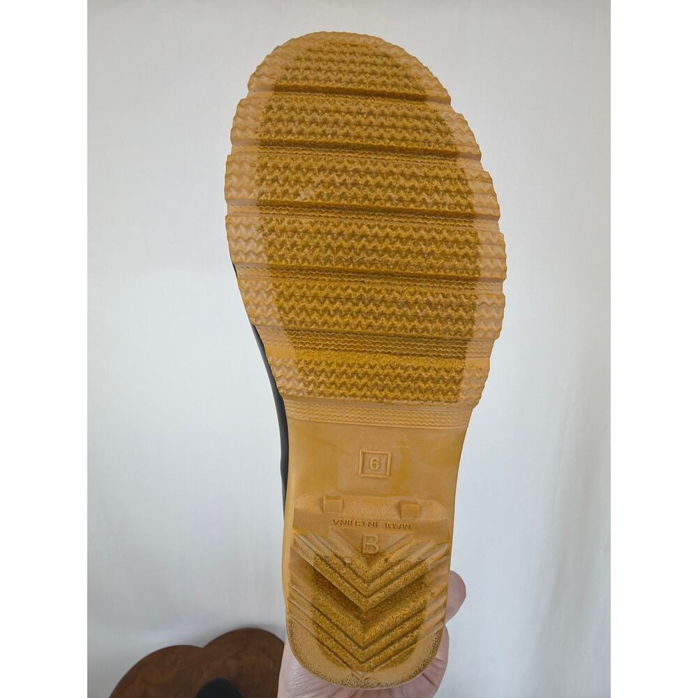 NIB Galleria Black & Yellow Bee Rain Boots Print Chelsea Rainboot #0599 SZ 10 - Picture 8 of 8